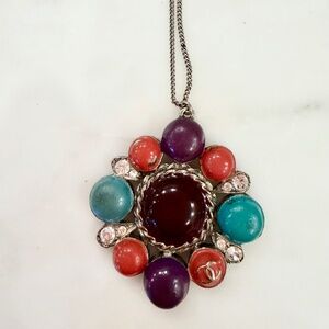 Chanel Enamel & Strass Pendant Necklace